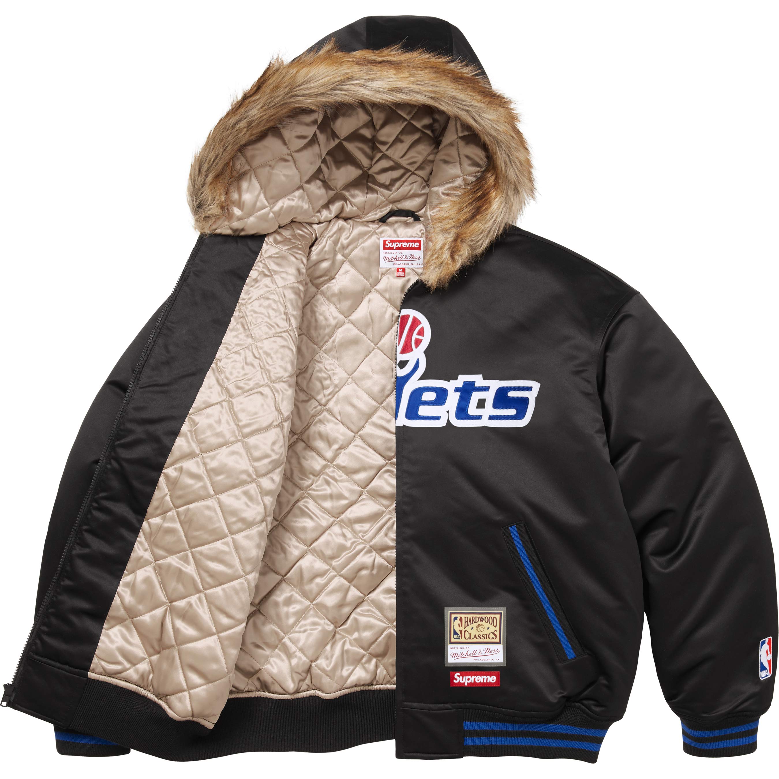 Supreme®/Mitchell & Ness® Teams Hooded Satin Varsity Jacket view 17
